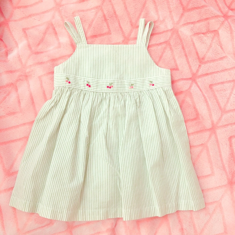 Green striped dress baby girls sz 3-6 months